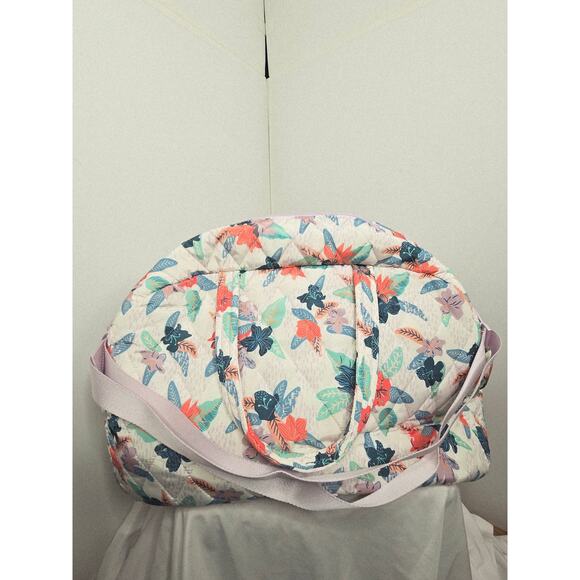 Vera Bradley NWT Ultralight Grand Traveler Bag Tropical Floral white blue coral - Picture 9 of 14